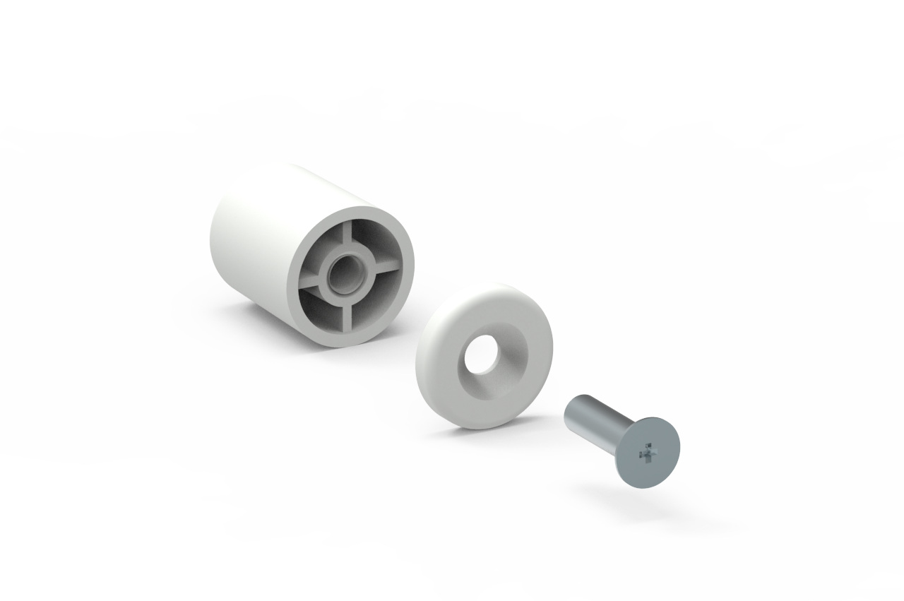 Butée ronde avec rondelle et vis 25mm